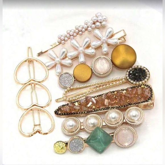 ✨Chic Gold and Pearl Hair Clip Set - Picture 4 of 5